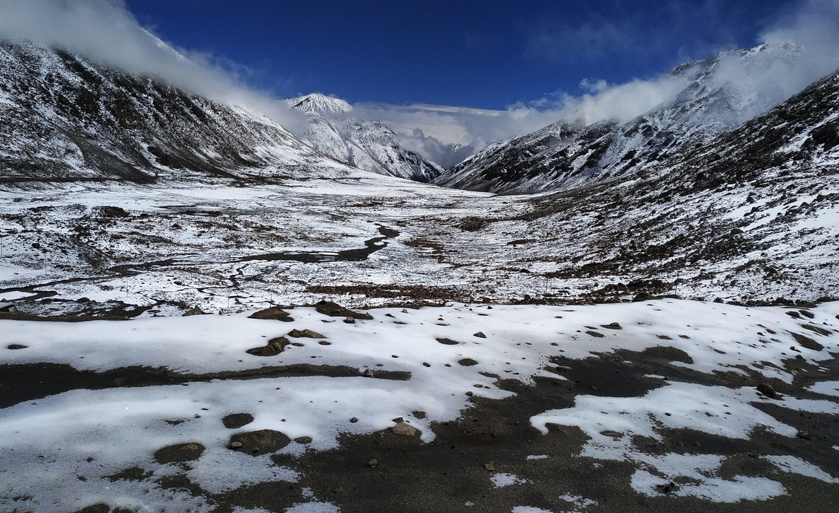 Snow covered mountain at Ladakh